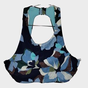 Athleta Sports Bra Womens 34 B/C Blue Floral Sleeveless Latch Underwired Active